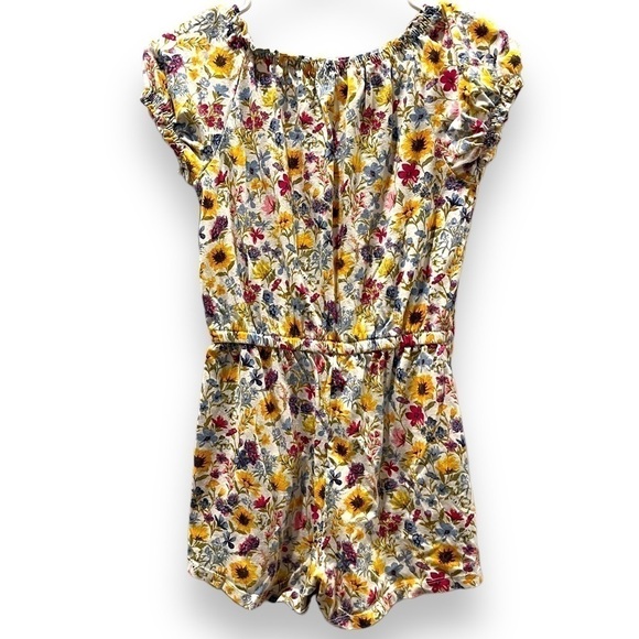 Old Navy girls, sunflower, floral, flower, print romper | size large 10/12 - Picture 3 of 3